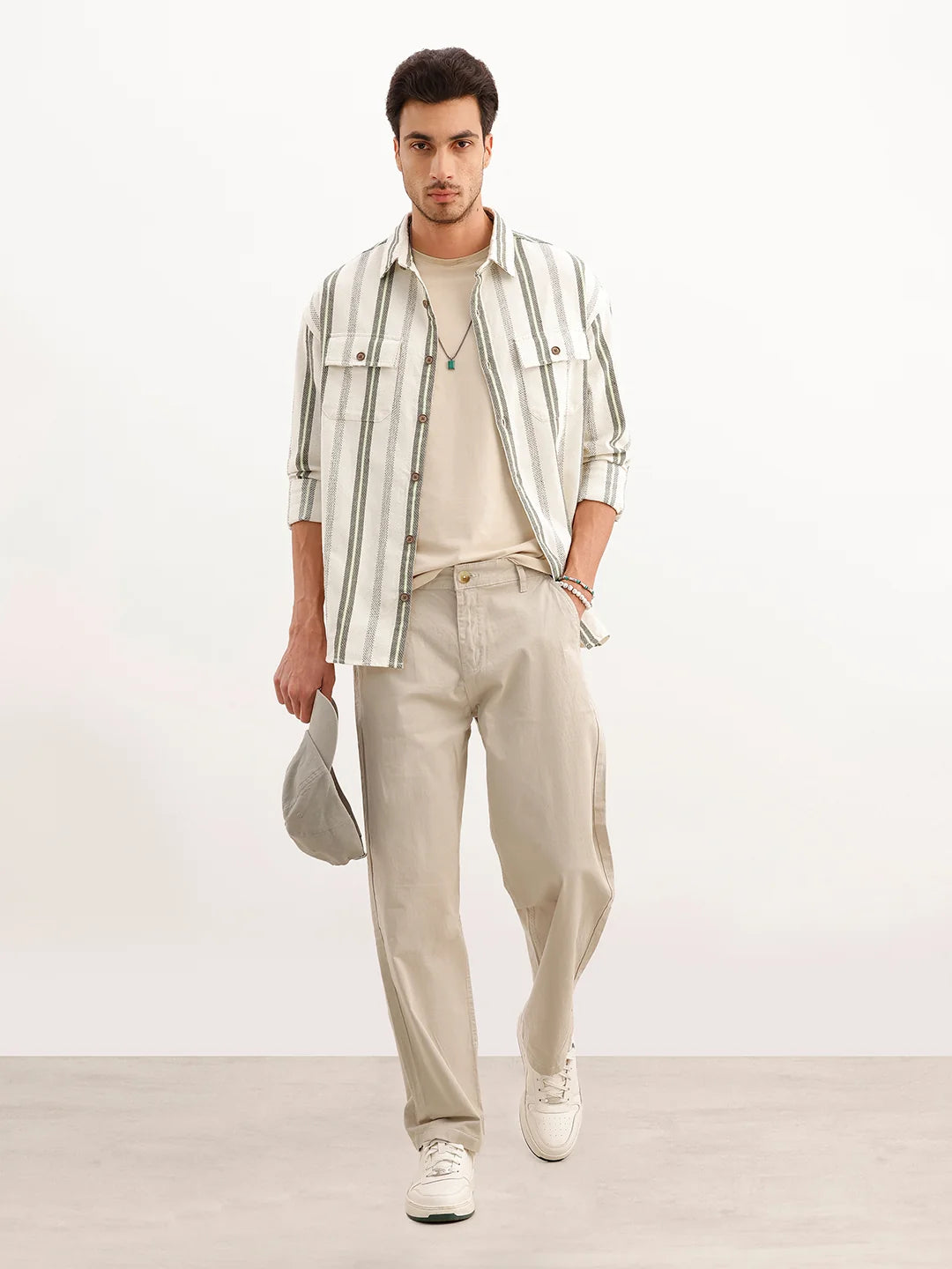 Solid Loose Fit Trouser | Off White