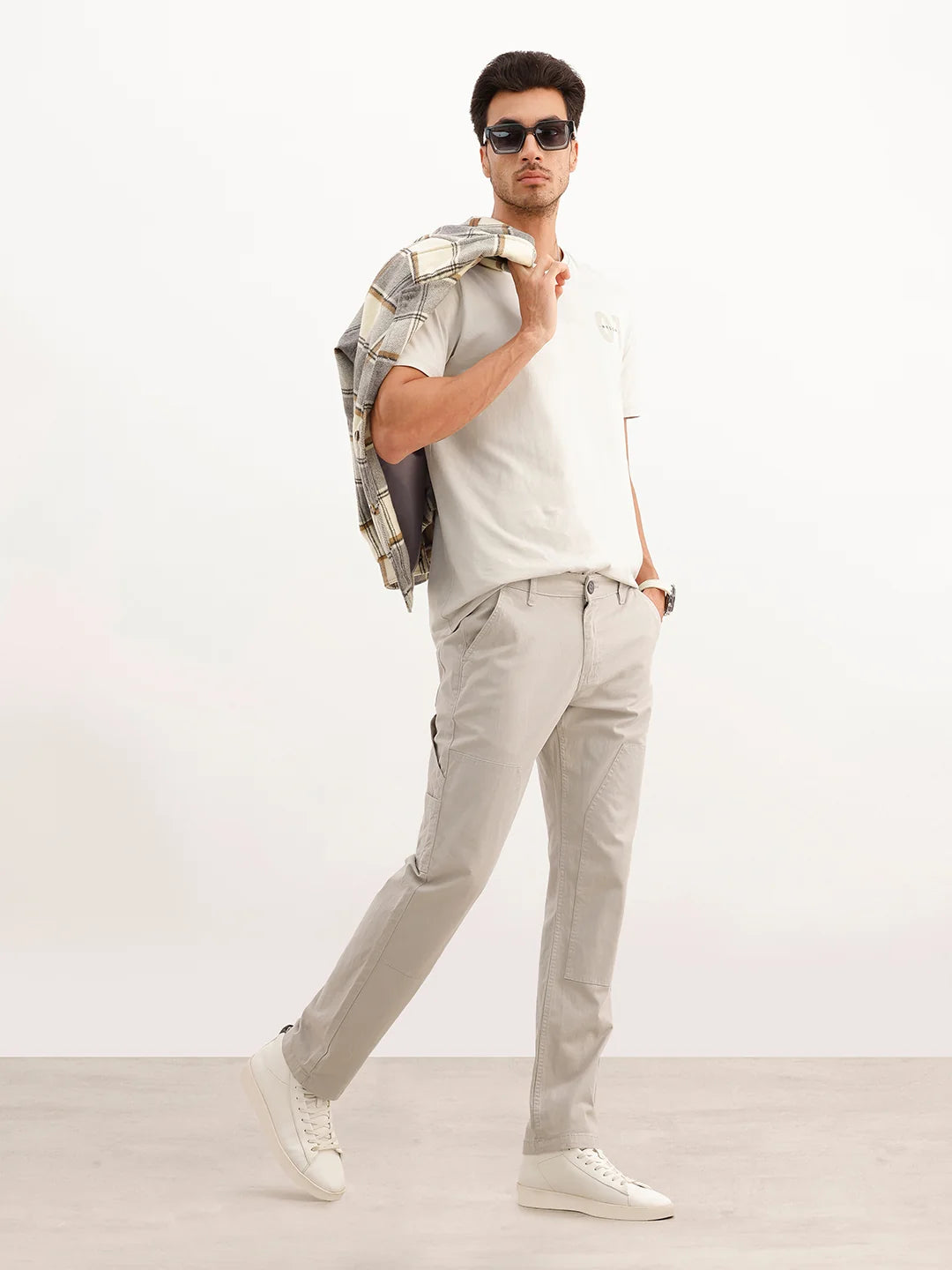 Solid Straight Fit Carpenter Trouser | Grey