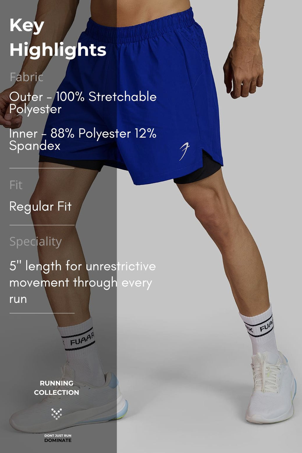 Hyper 5" Running Shorts Blue