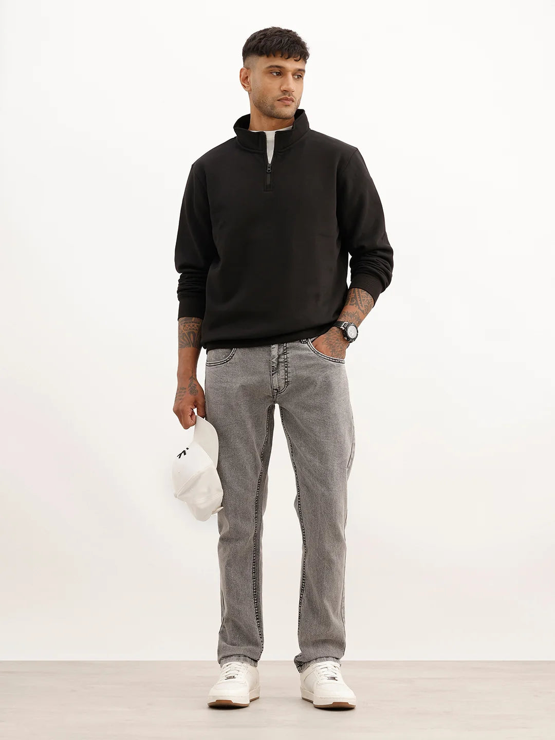 Washed Slim Fit Denim Jeans | Grey
