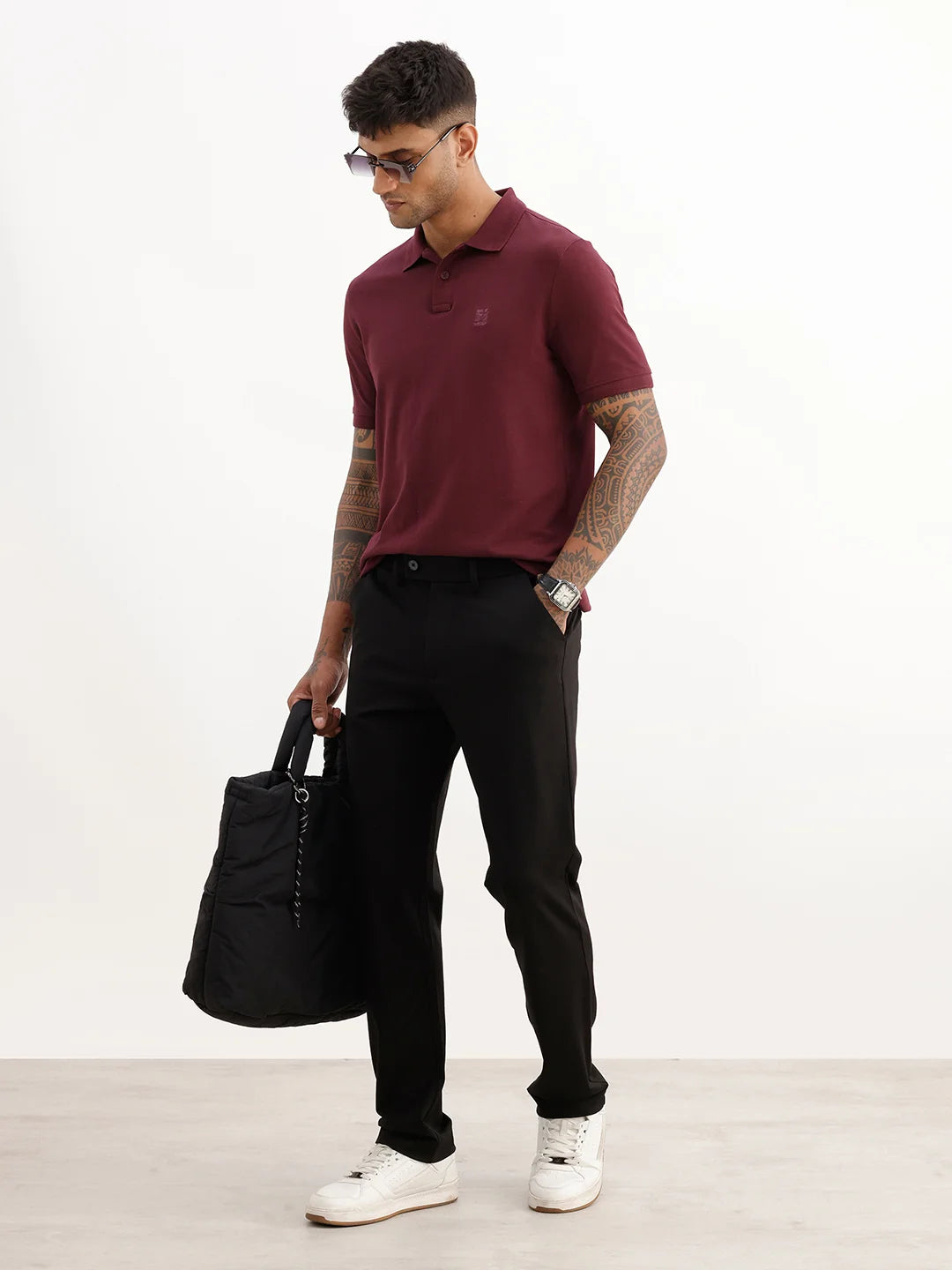 Classic Solid Slim Fit Trouser | Black