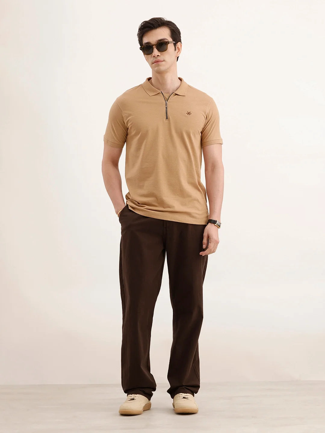Anti Fit Solid Trouser | Brown
