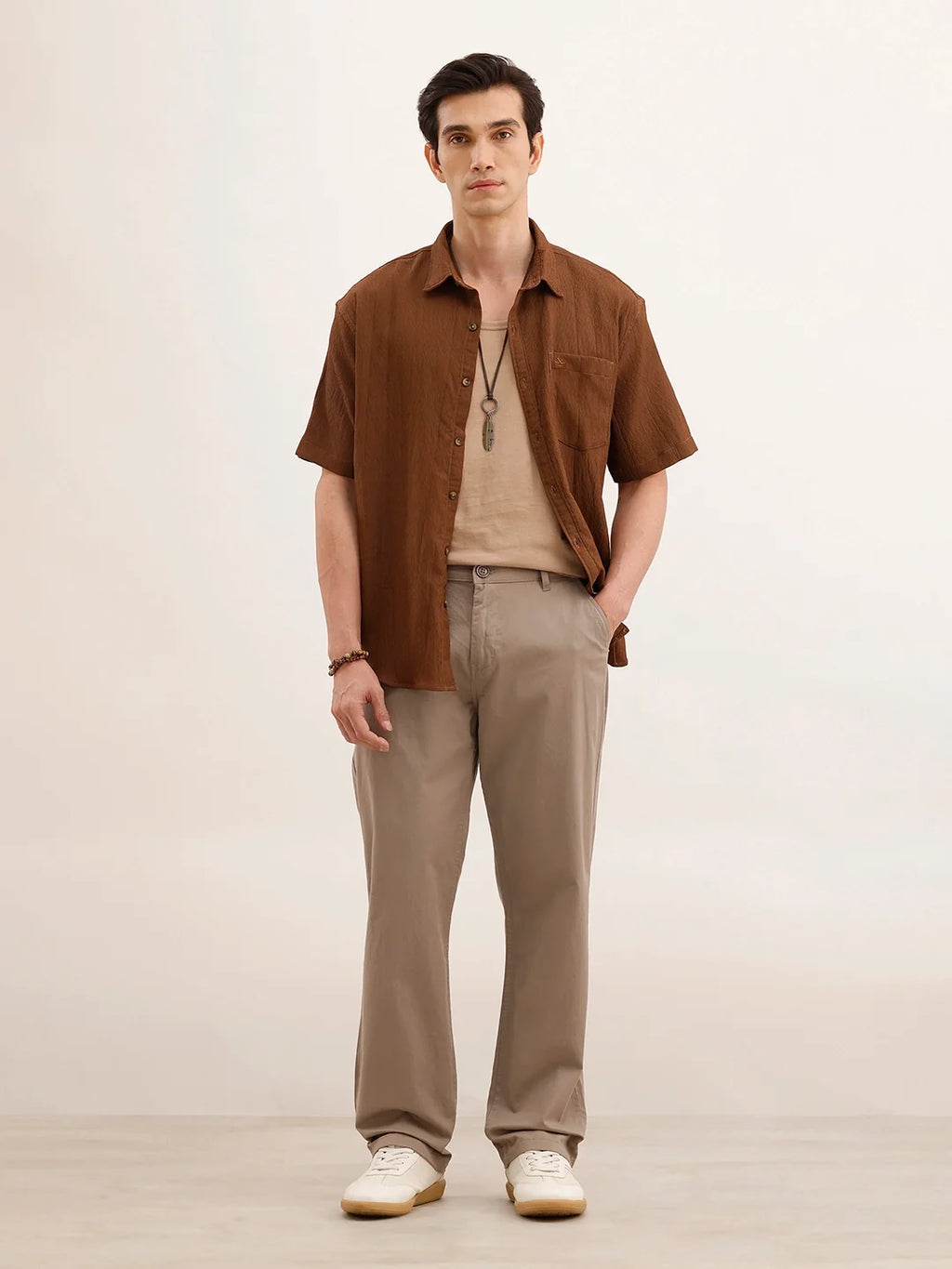 Anti Fit Solid Trouser | Beige