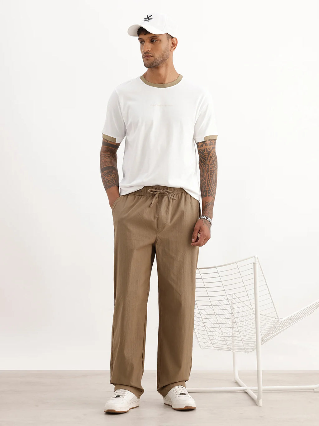 Solid Loose Fit Trouser | Khaki