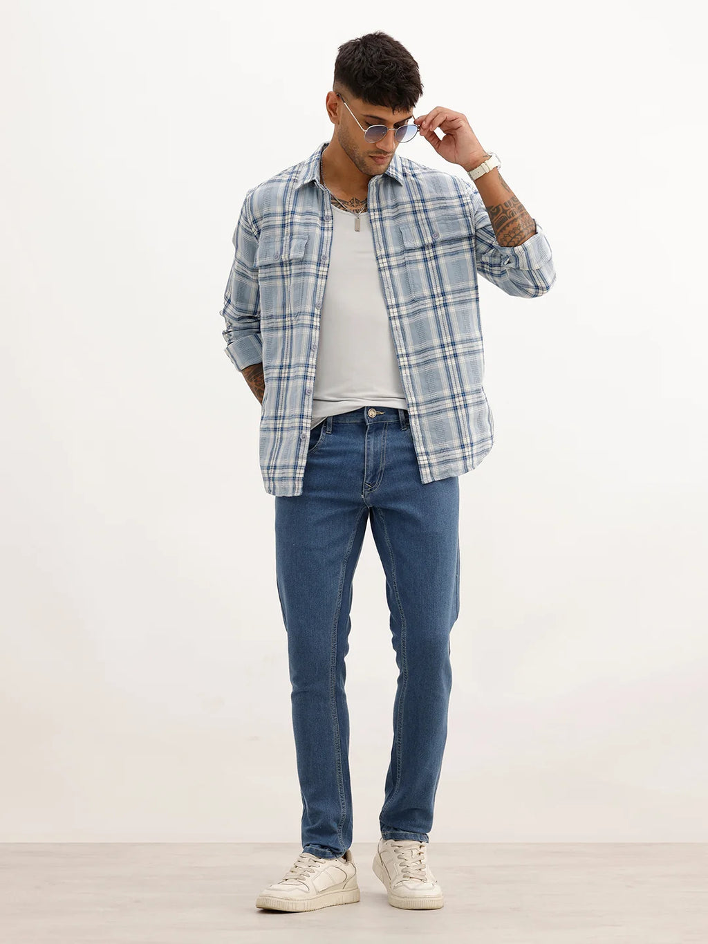 Slim Fit Solid Denim Jeans | Blue
