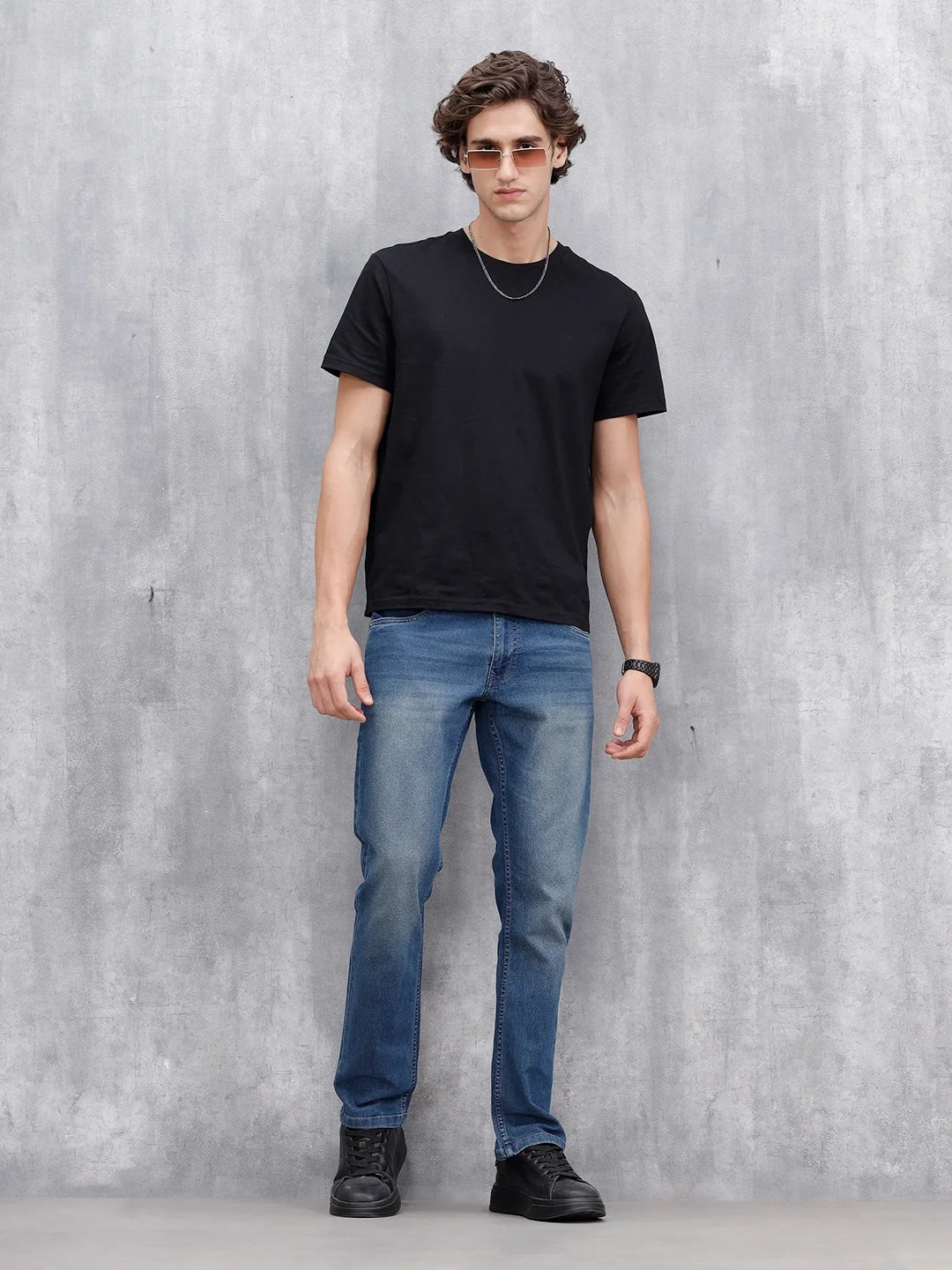 Men's Casual Straight Fit Jeans | Med Stone