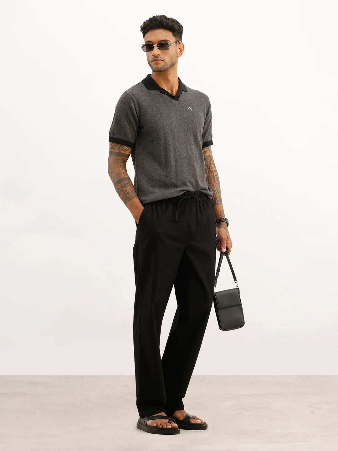 Solid Loose Fit Trouser | Black