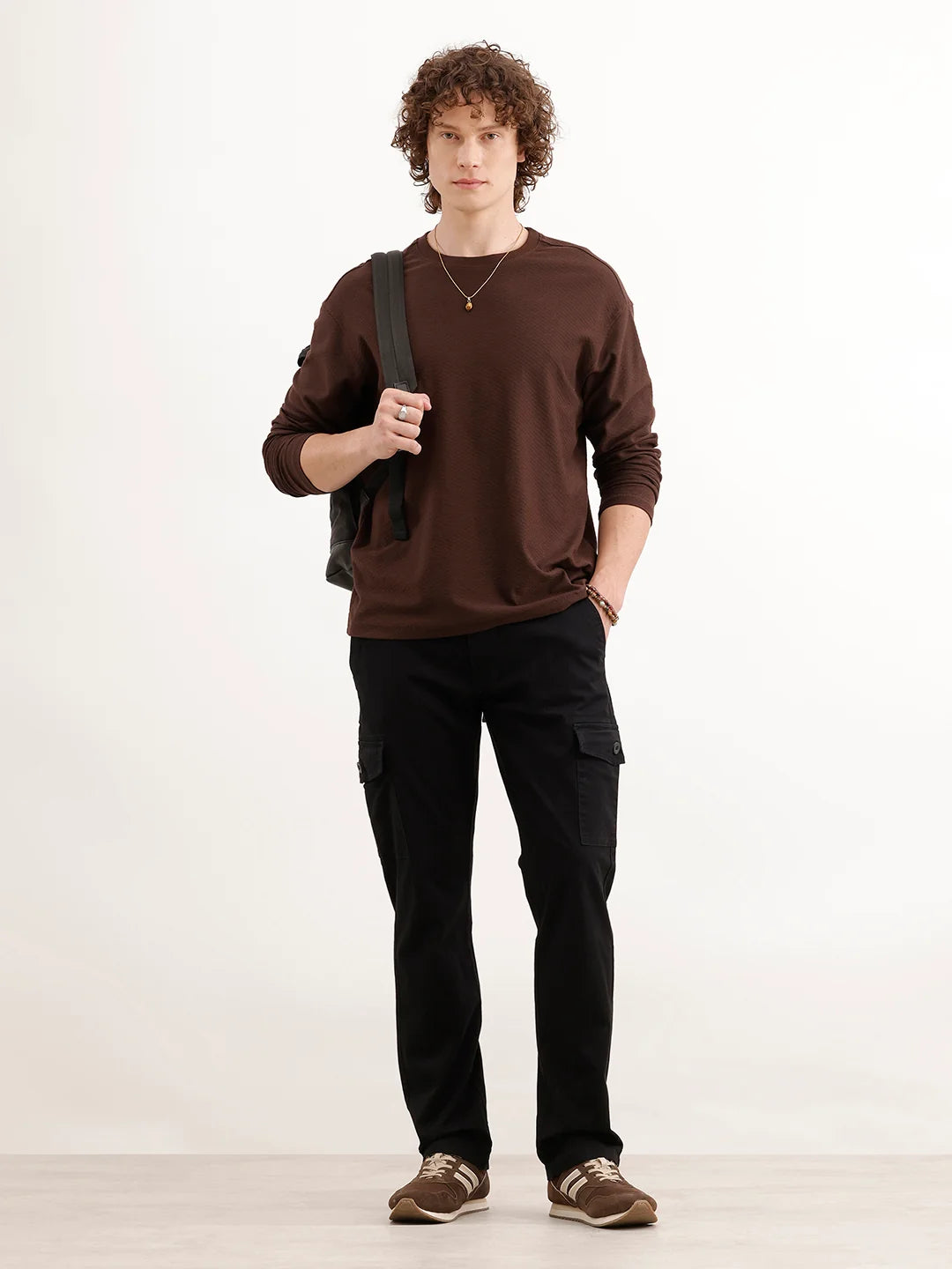 Straight Fit Mens Trouser | Black