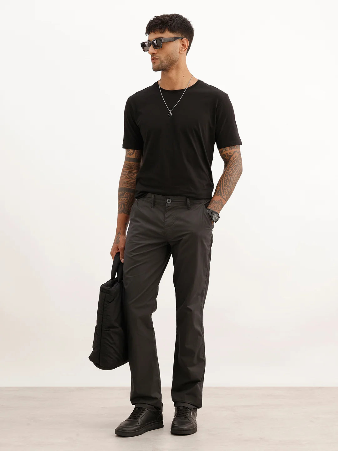 Solid Slim Fit Trouser | Grey
