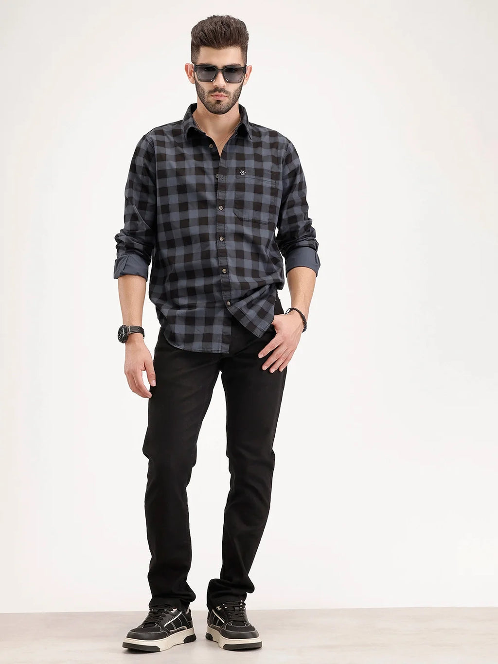 Solid Slim Fit Denim Jeans | Black
