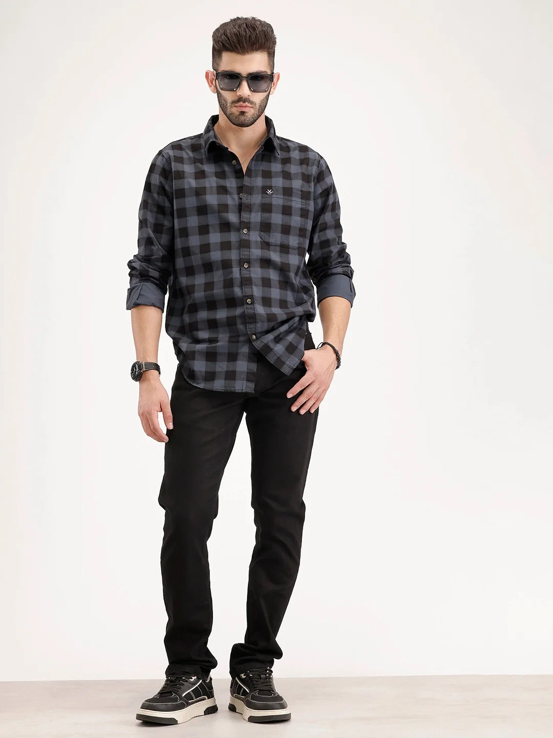 Solid Slim Fit Denim Jeans | Black
