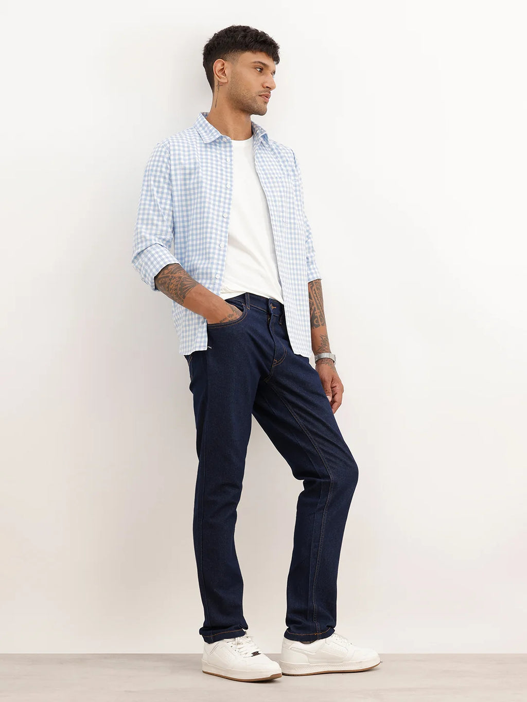 Solid Slim Fit Denim Jeans | Dark Blue