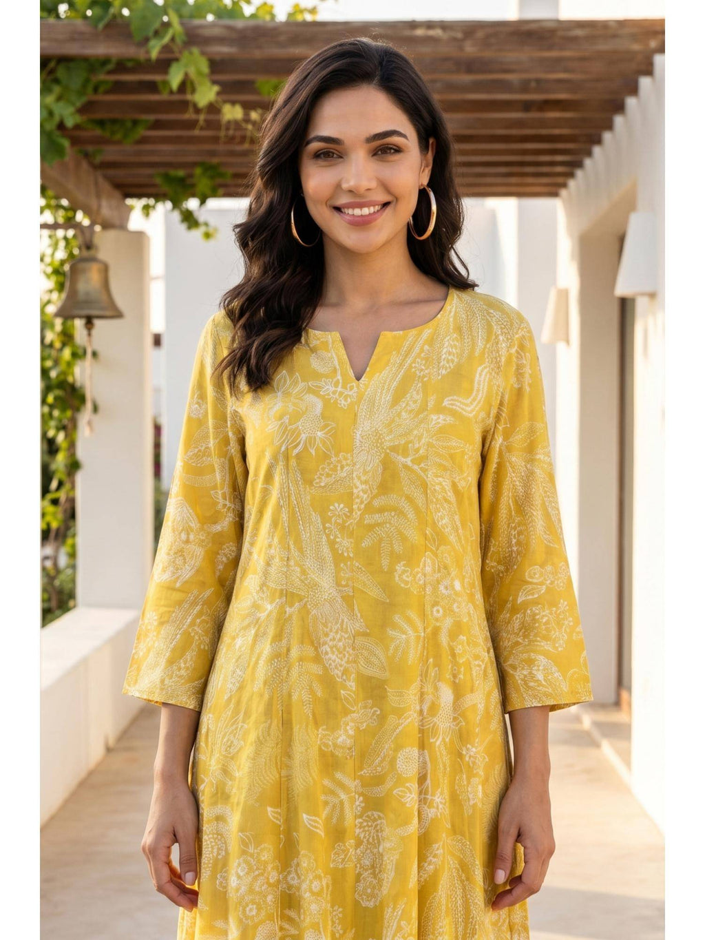 Mustard Rayon Kurta | KDG - view 2