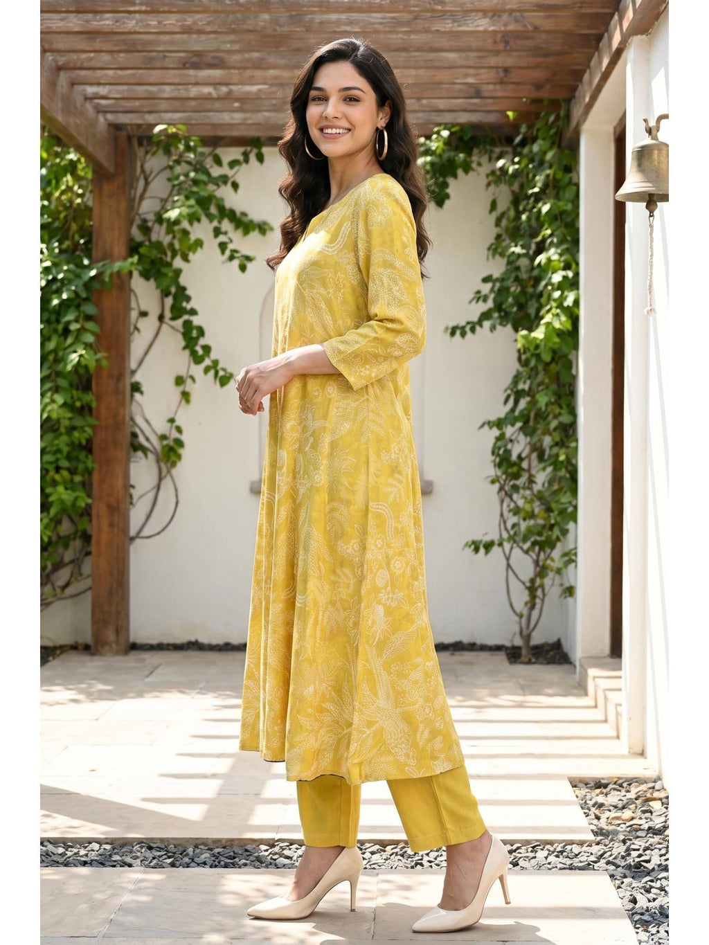 Mustard Rayon Kurta | KDG - view 4