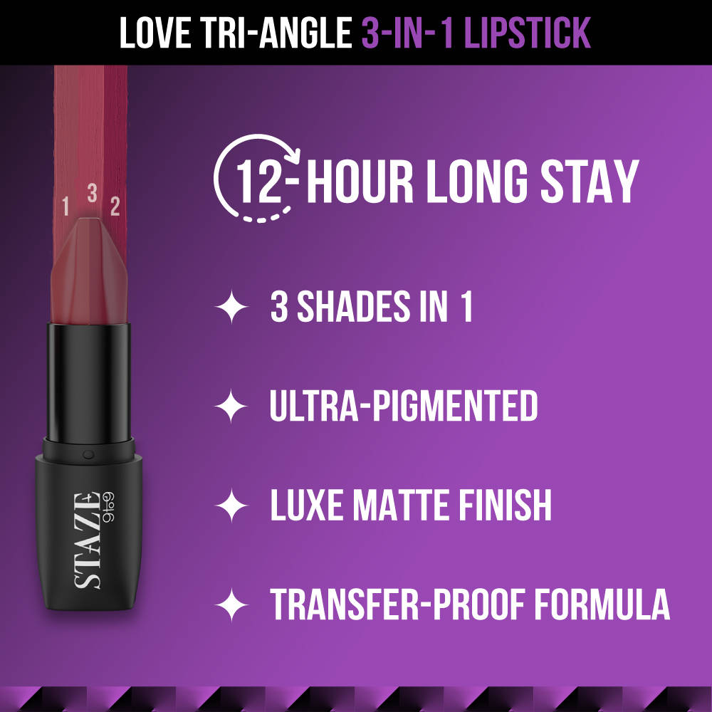 9to9 Love Tri-Angle 3 in 1 Lipstick | L12 - view 3