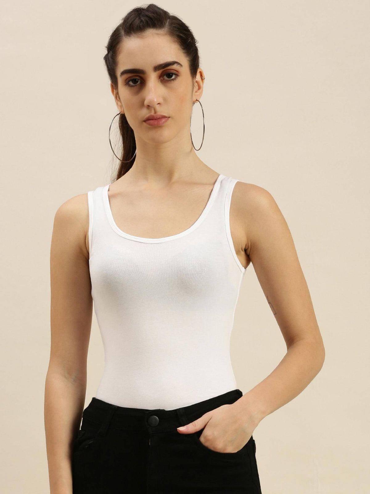 Women Inner Wear Tank Top White | TT98 - view 2