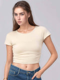 Women Cotton Fitted Crop Top - White | CT61 - view 6