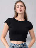 Women Cotton Fitted Crop Top - White | CT61 - view 11