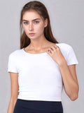 Women Cotton Fitted Crop Top - White | CT61 - view 16