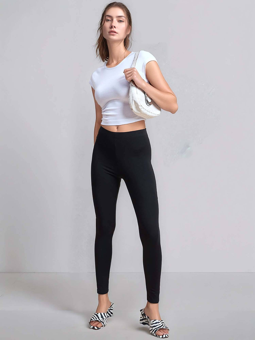 Women Cotton Fitted Crop Top - White | CT61 - view 5