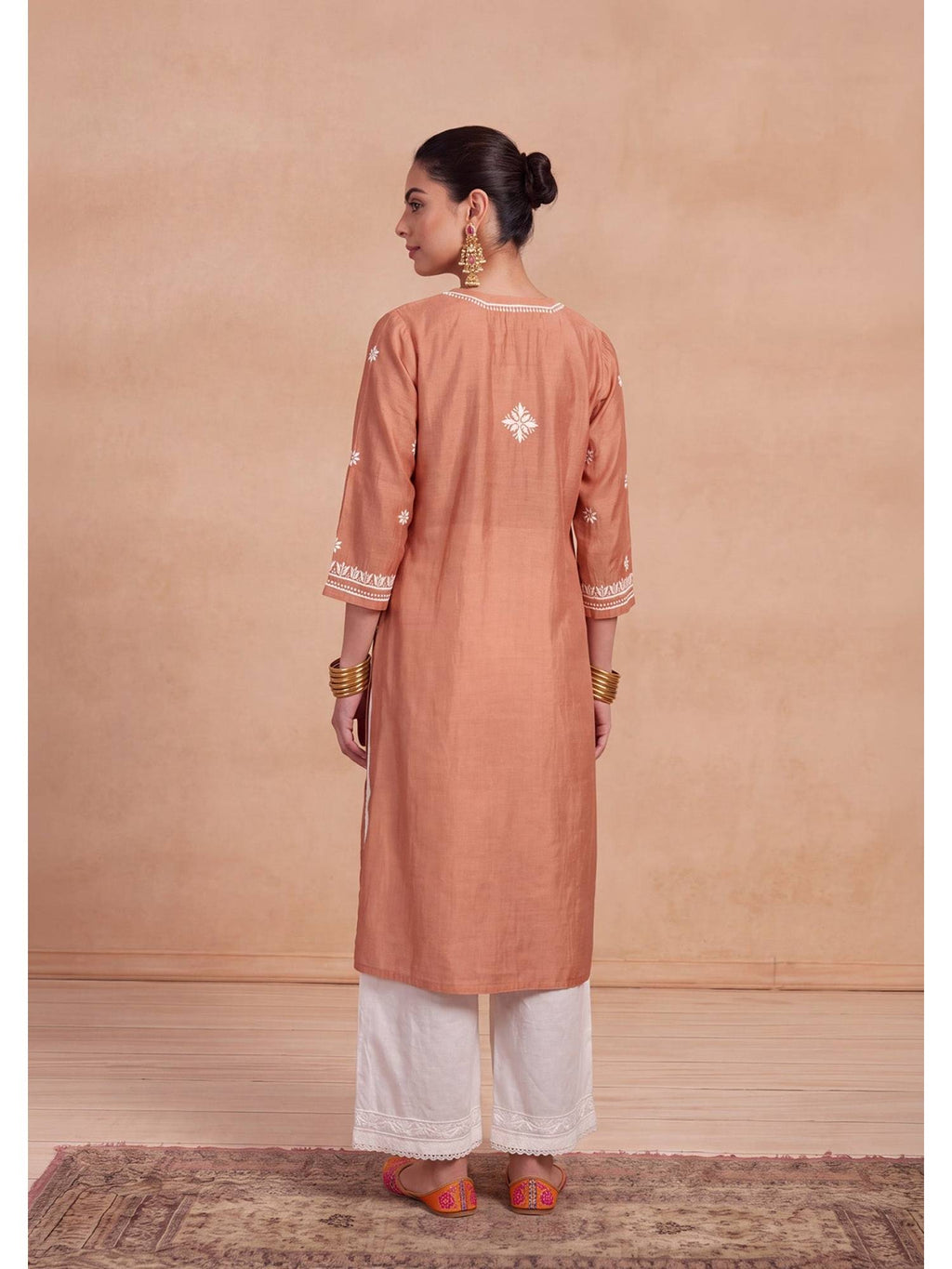 Women's Chanderi Long Kurta - Blue | KDG - view 12