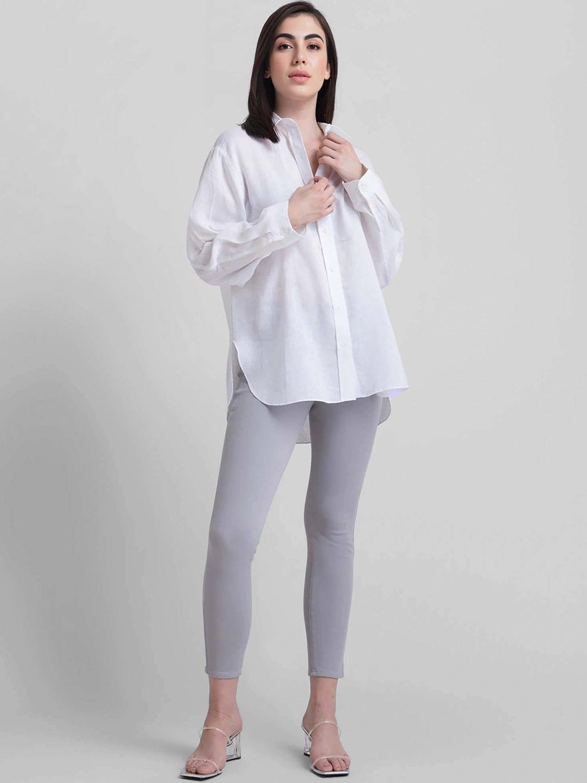 White Solid Regular Shirt | S67 - view 5