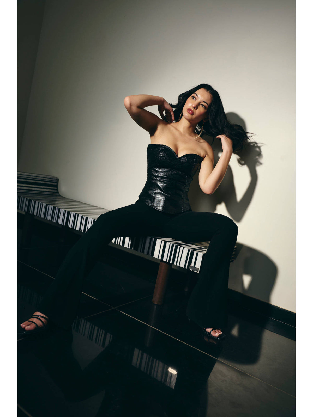 Women Black Blackout Top | TT90 - view 5