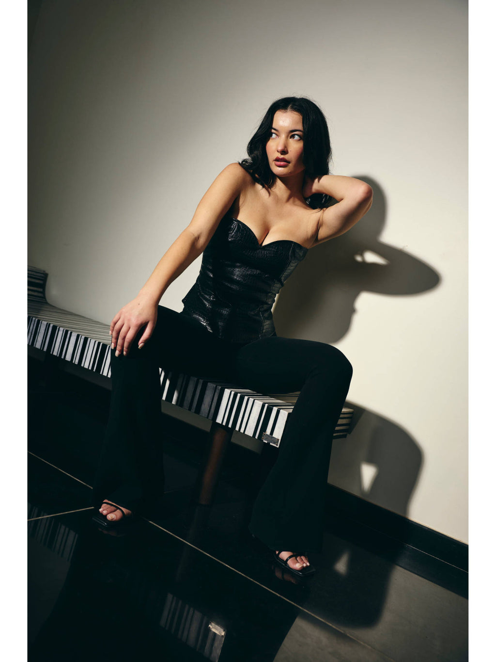 Women Black Blackout Top | TT90 - view 8