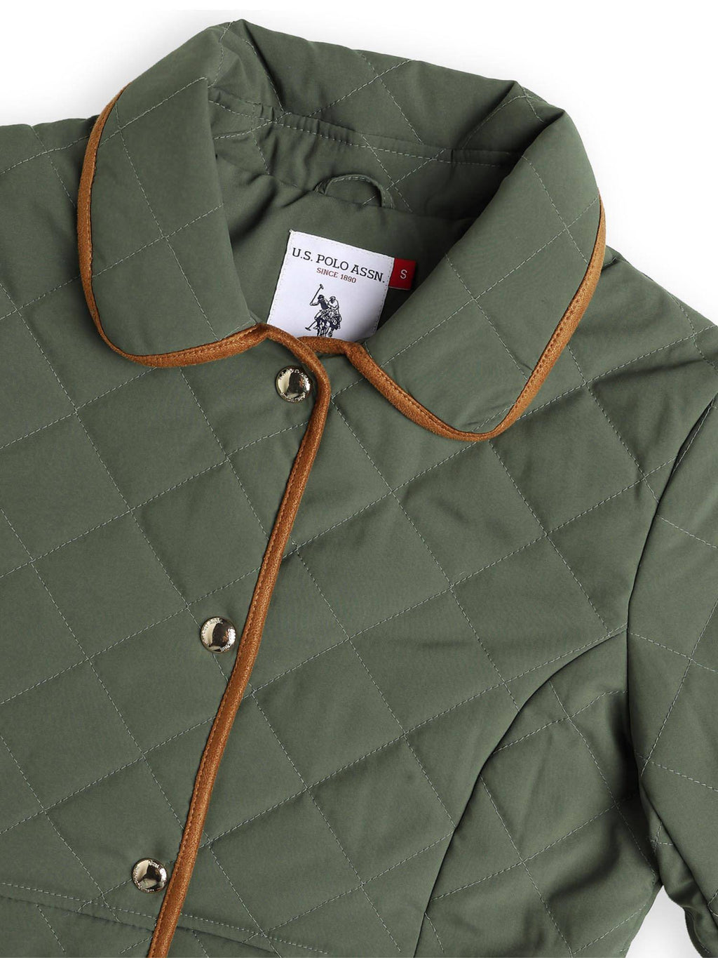Green Solid Regular Fit Quilted Jacket | JC78 - view 2