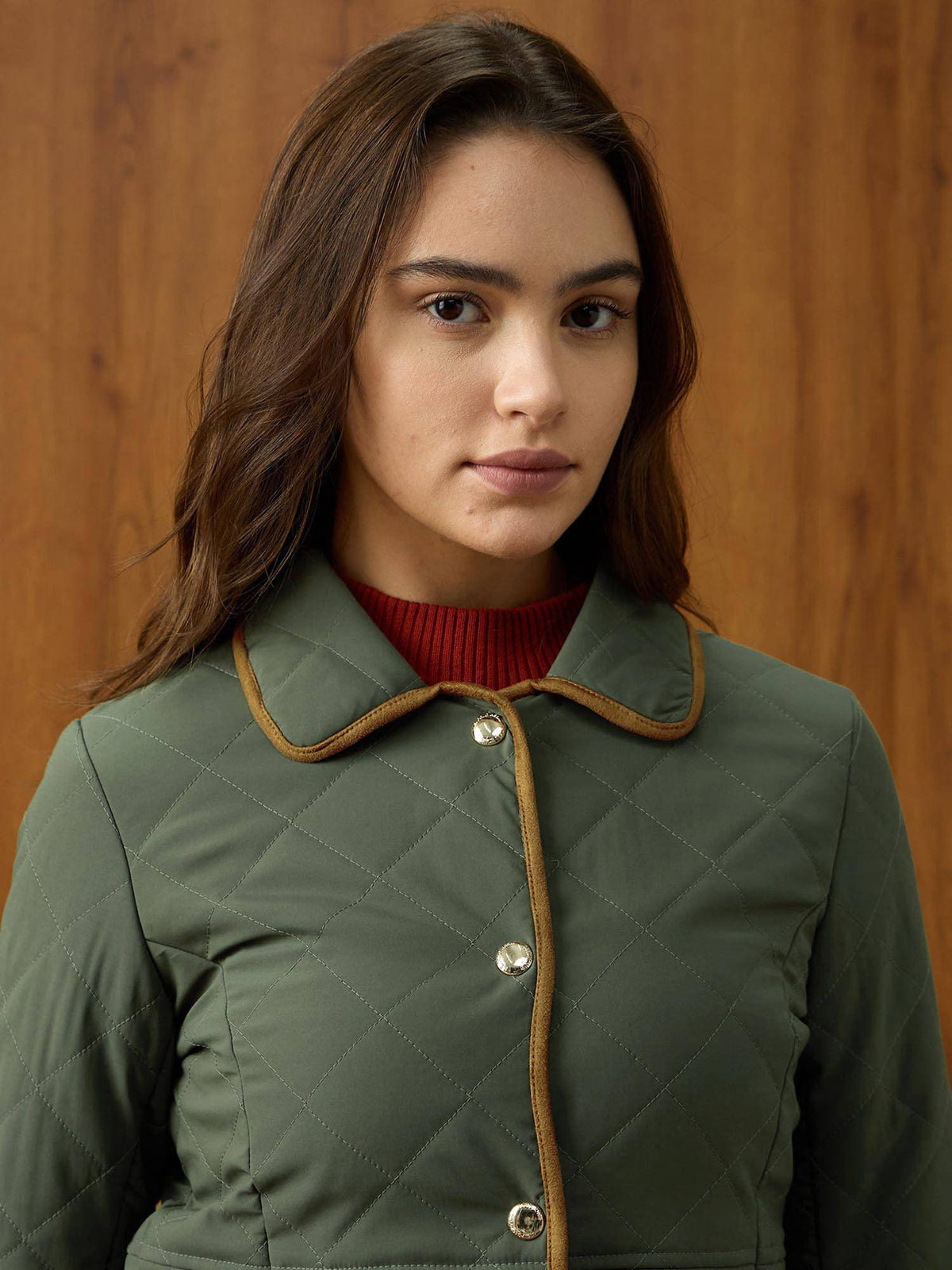 Green Solid Regular Fit Quilted Jacket | JC78 - view 7