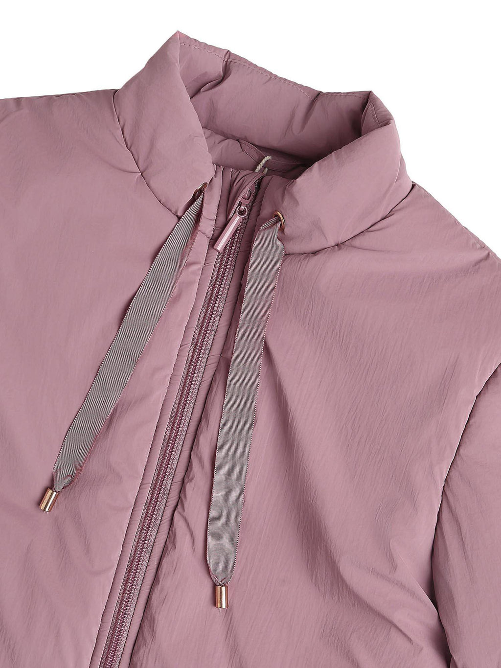 Pink Solid Regular Fit Puffer Jacket | JC78 - view 2