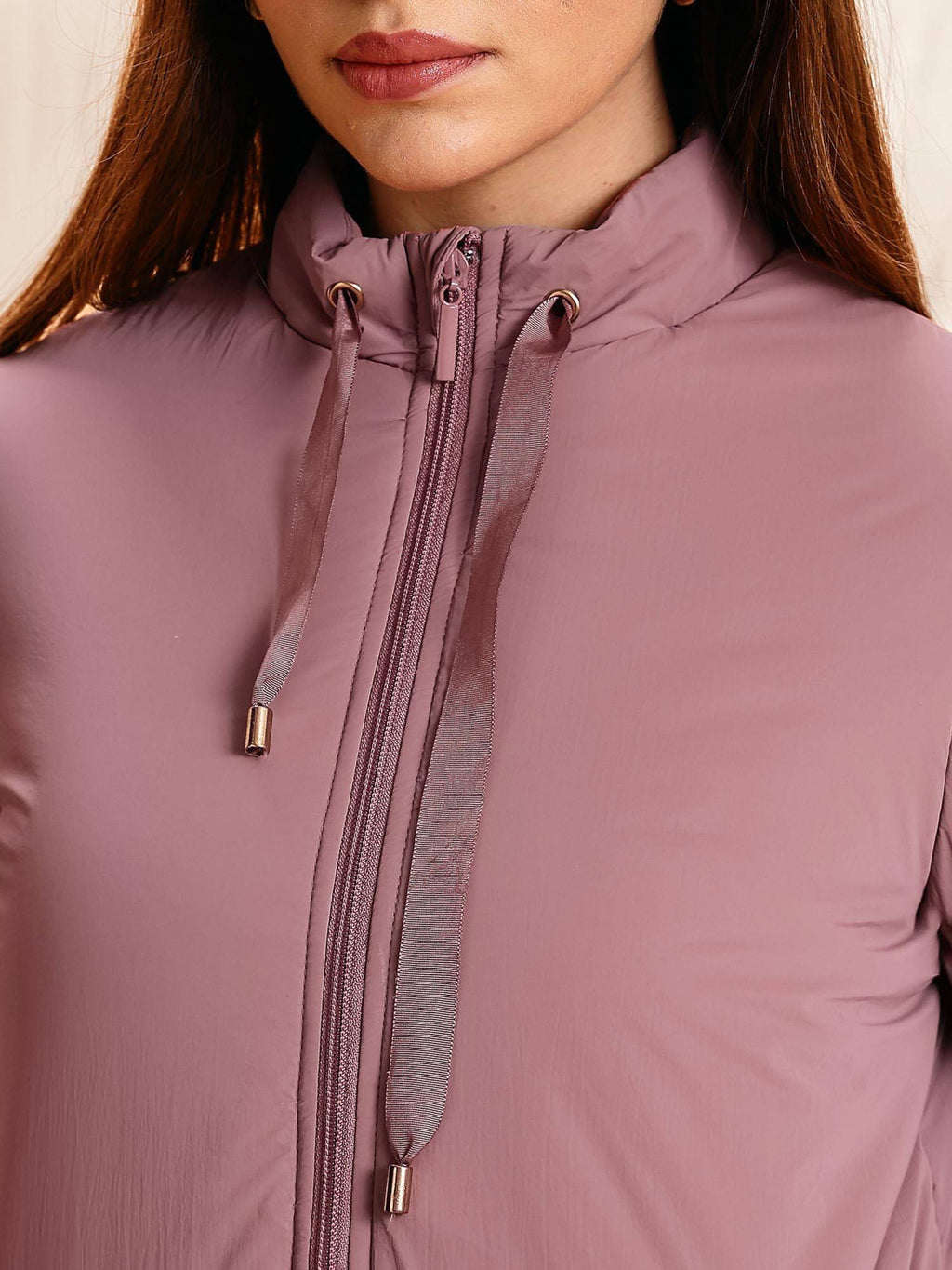Pink Solid Regular Fit Puffer Jacket | JC78 - view 7