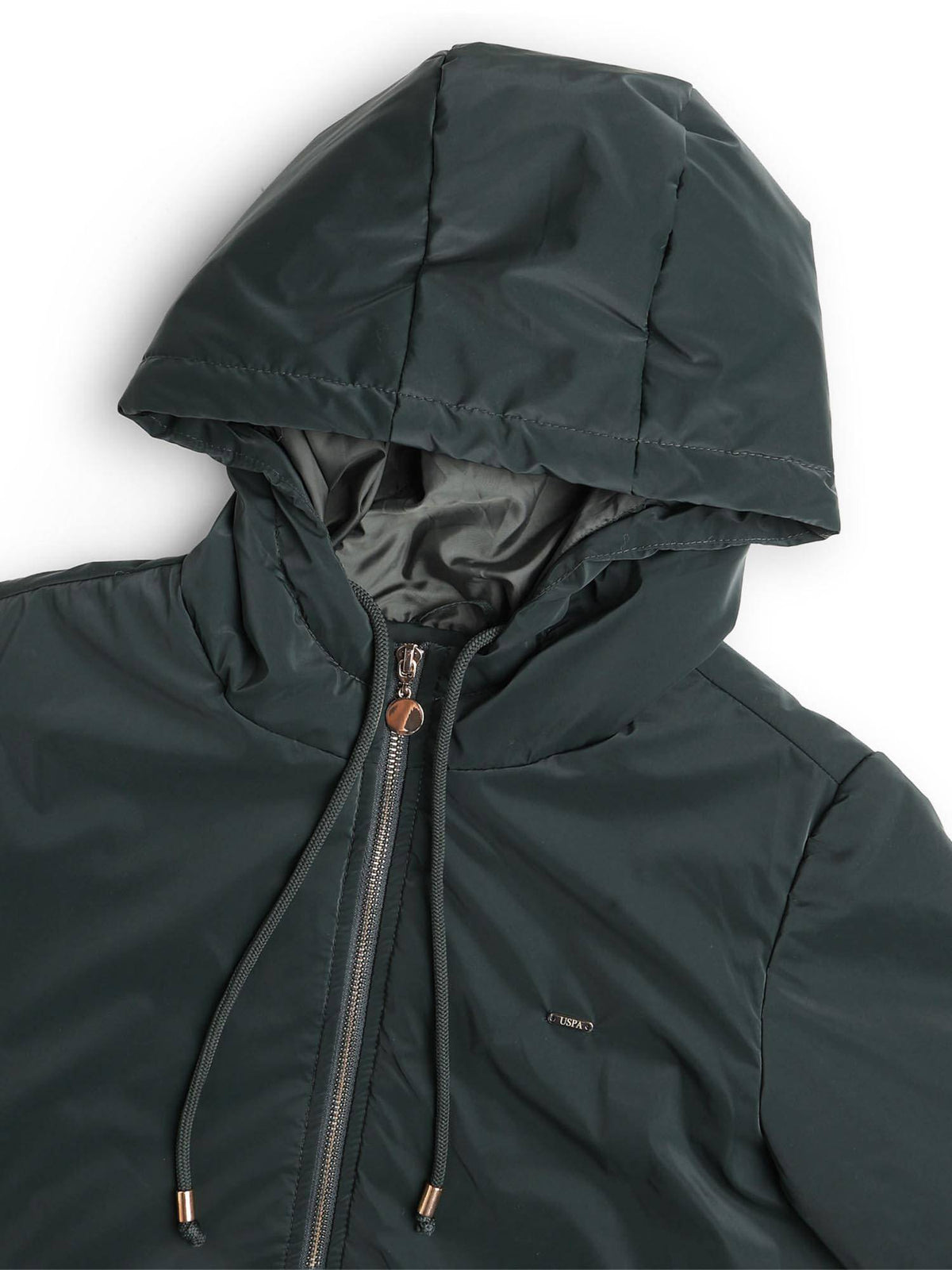Green Solid Regular Fit Hooded Jacket | JC78 - view 2