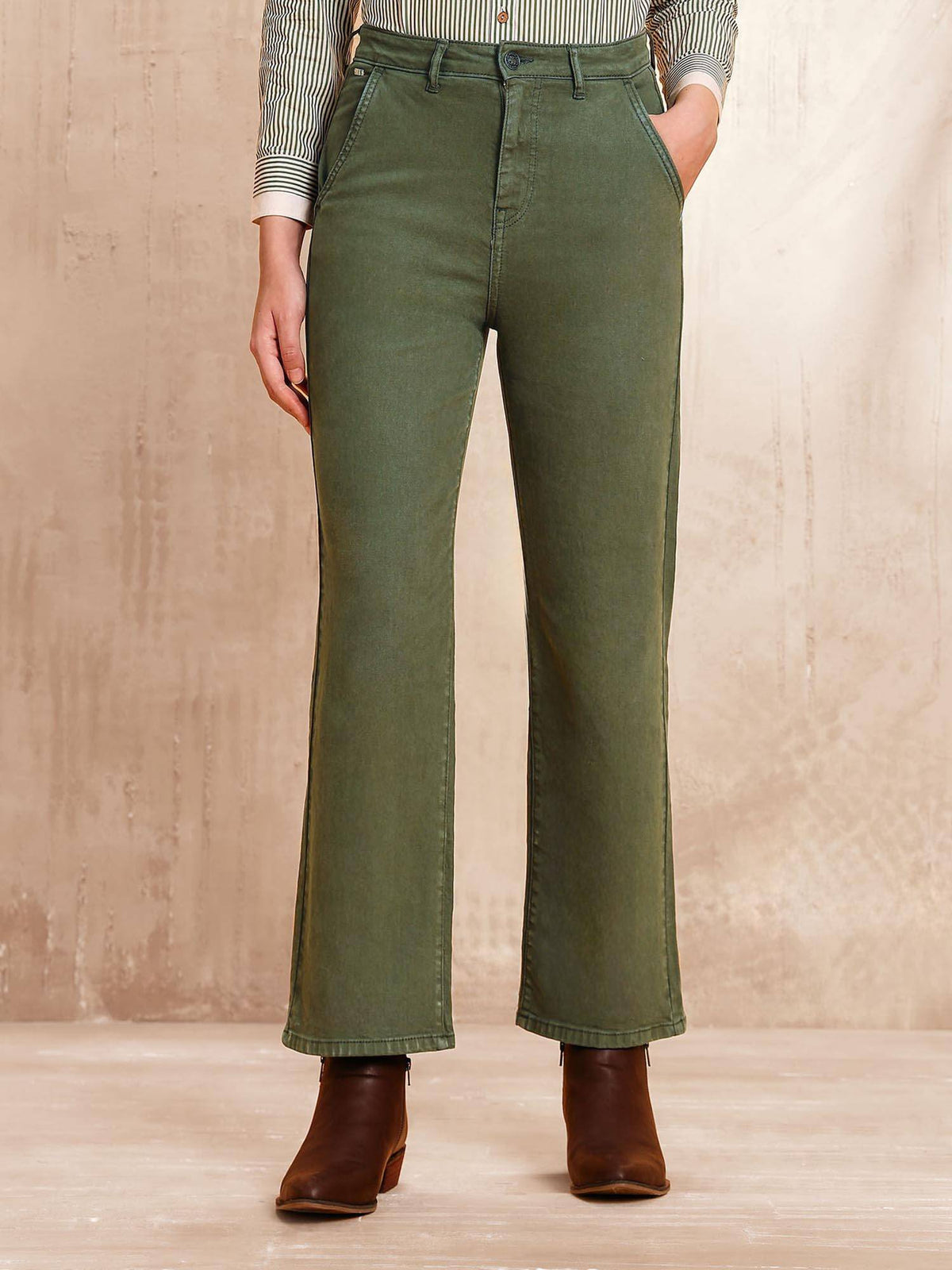 Green High Rise Straight Fit Jeans | ST23 - view 6