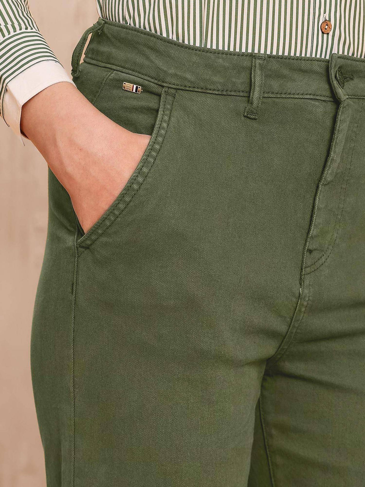 Green High Rise Straight Fit Jeans | ST23 - view 7