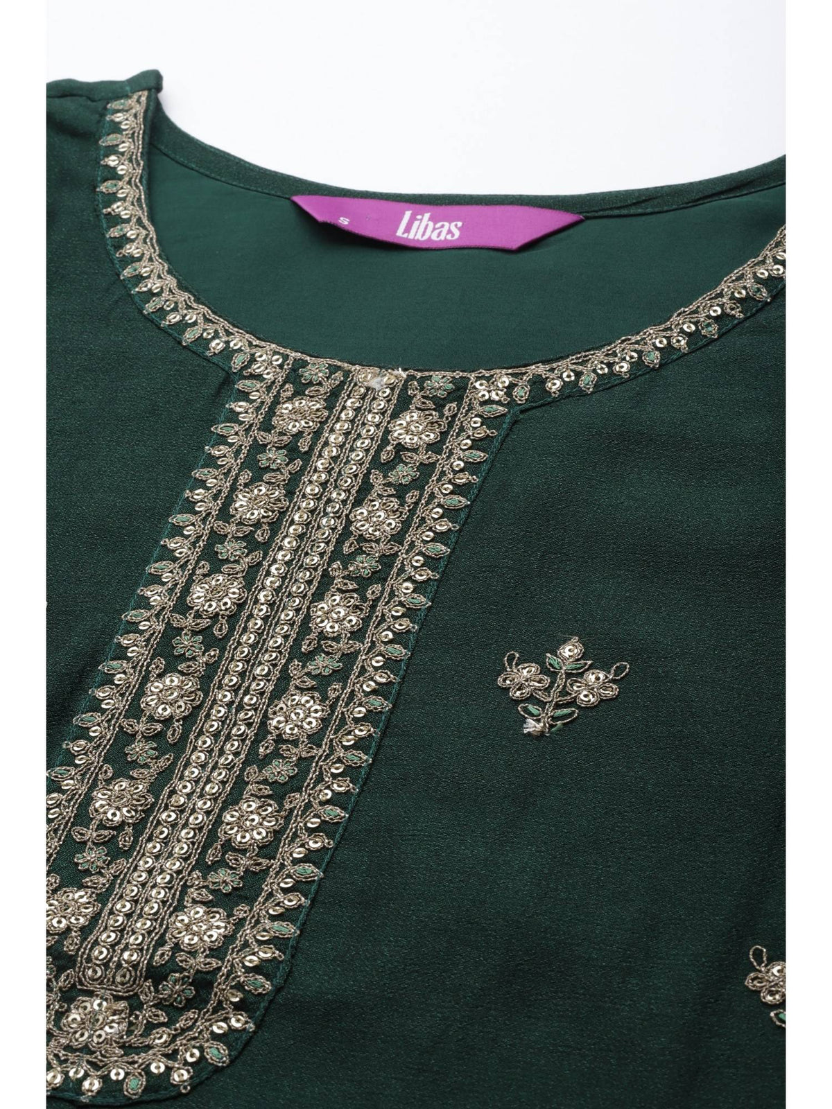 Yellow Silk Blend Embroidered Yoke With Highlighted Straight Kurta | FY93 - view 9