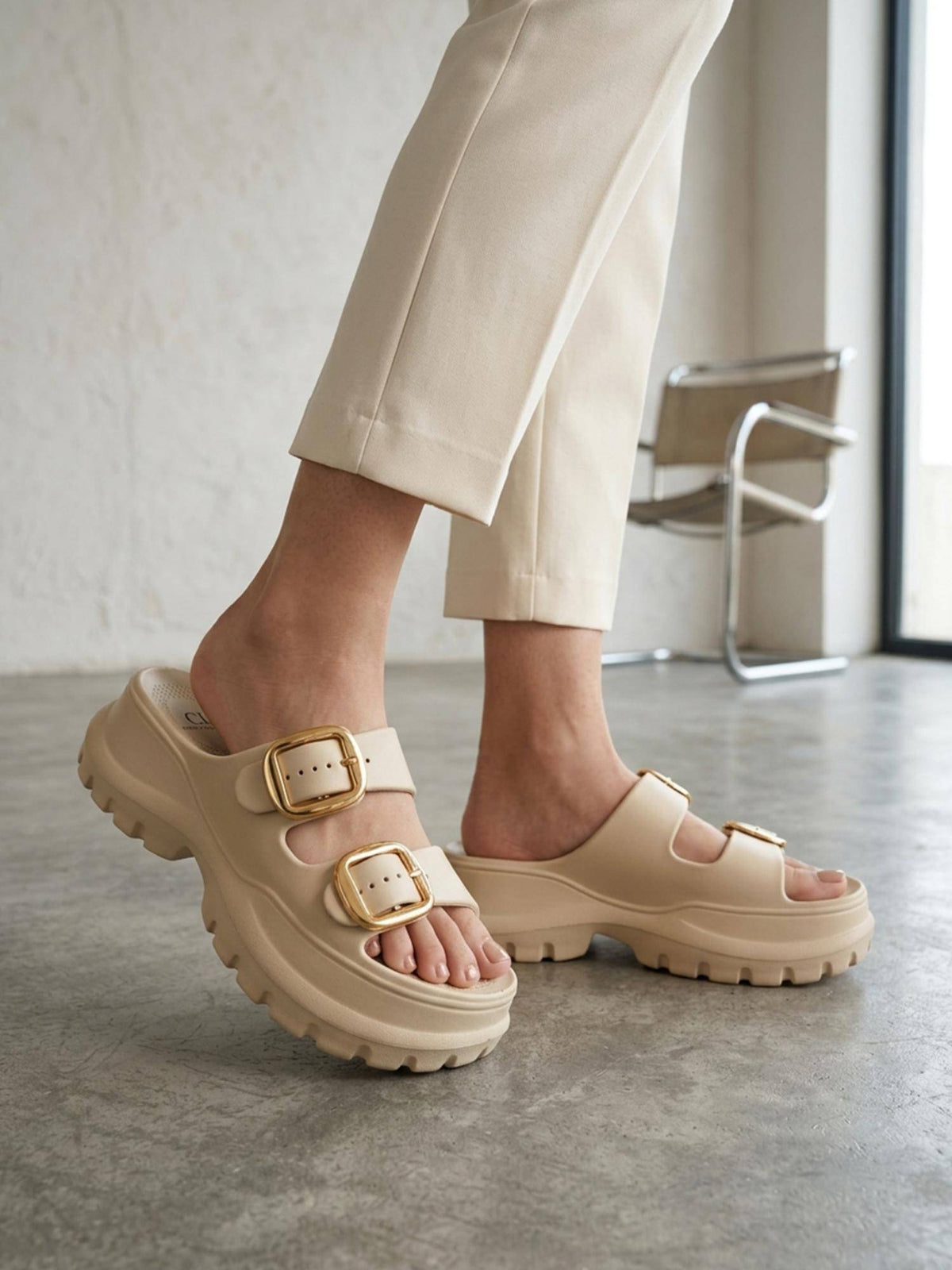 Womens Dual Strap EVA Cushion Comfort Sandals Heels - Wine | H78 - view 17