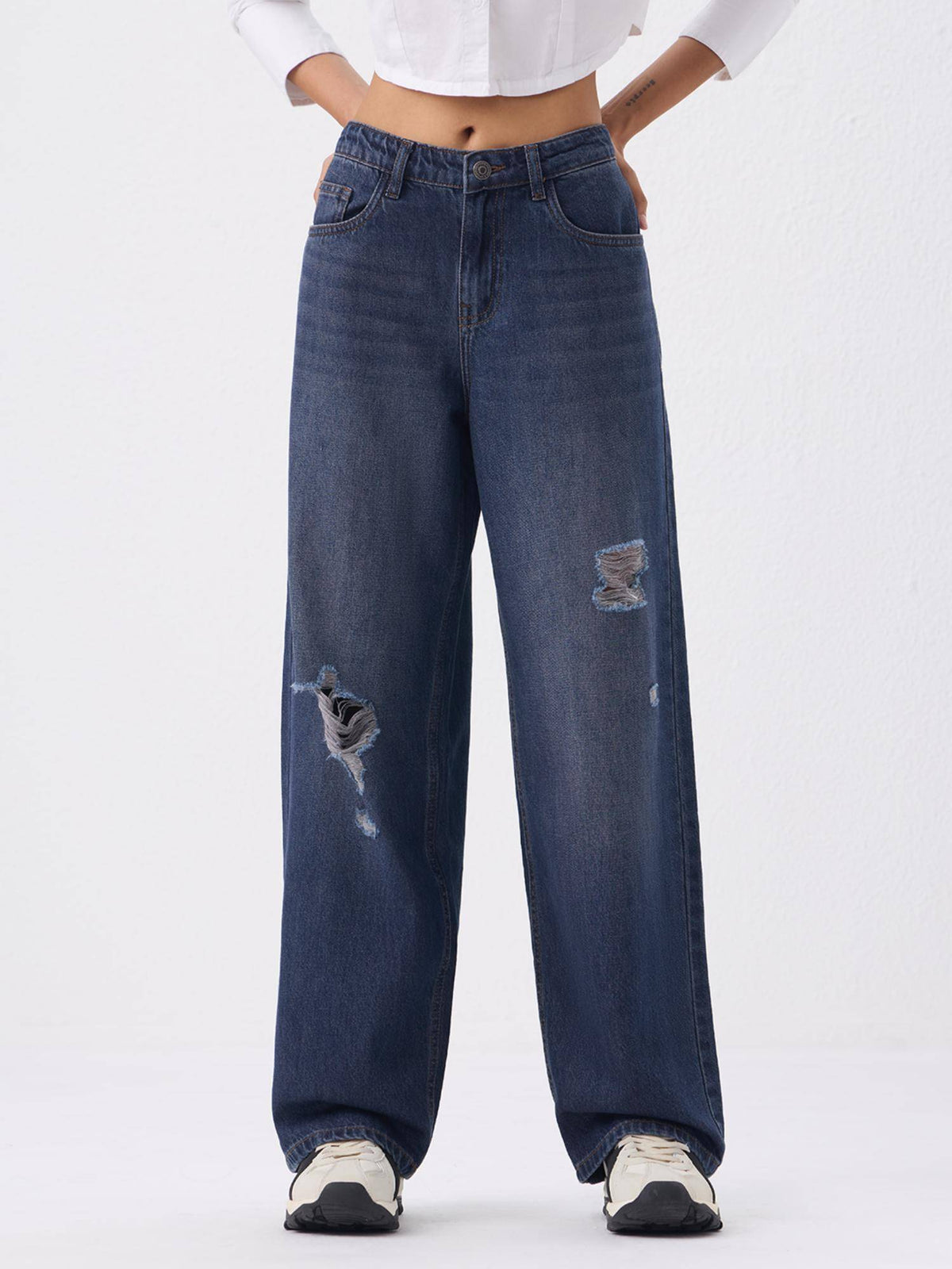 Baggy Fit Denim Pacific Fade Women Wide Leg Jeans | BG78 - view 1