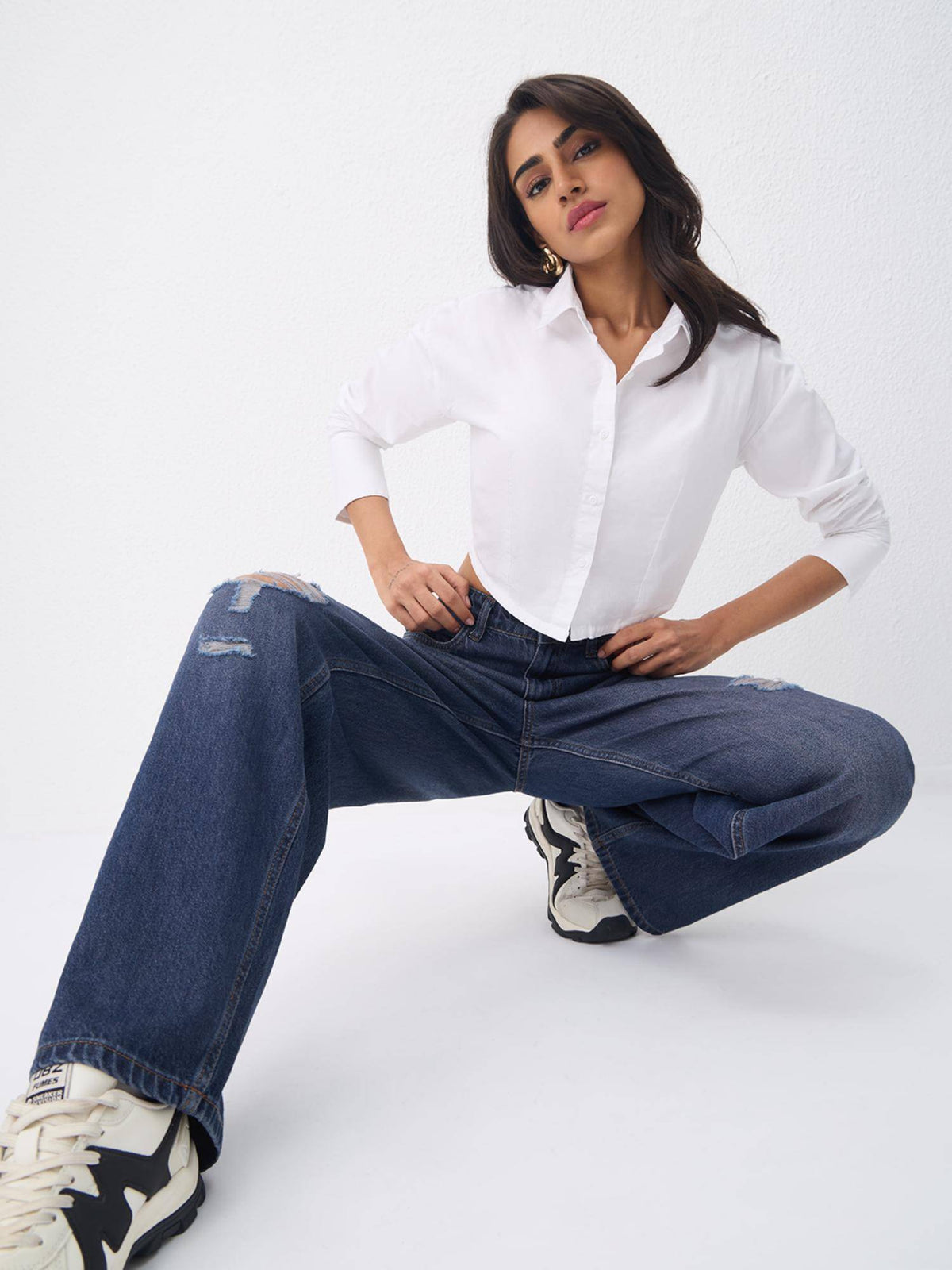 Baggy Fit Denim Pacific Fade Women Wide Leg Jeans | BG78 - view 3