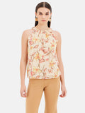 Floral Printed Halter Neck Top With Back Tie-Up | HT67 - view 1