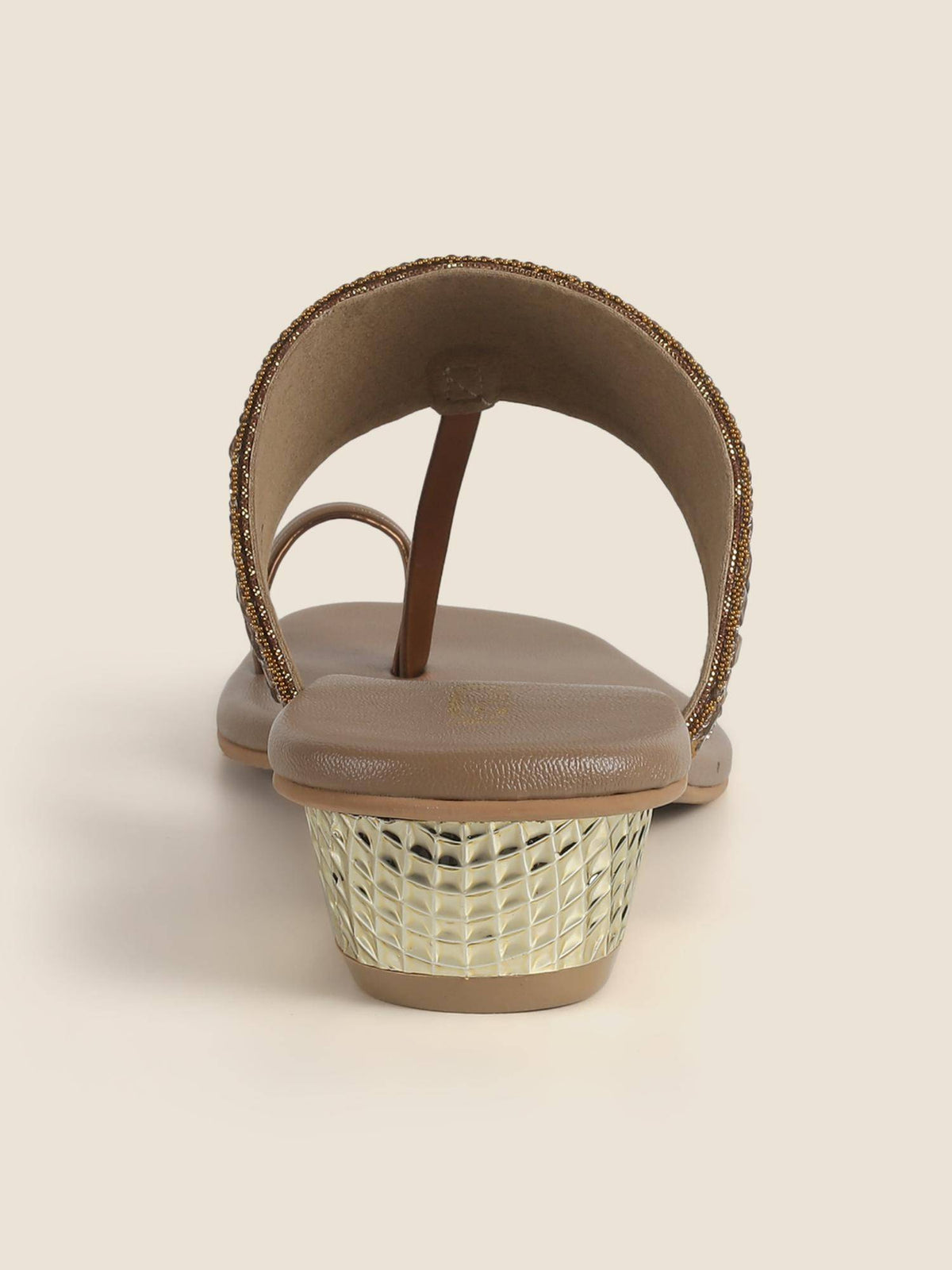 Beige Synthetic Party Sandals Heels | H78 - view 2