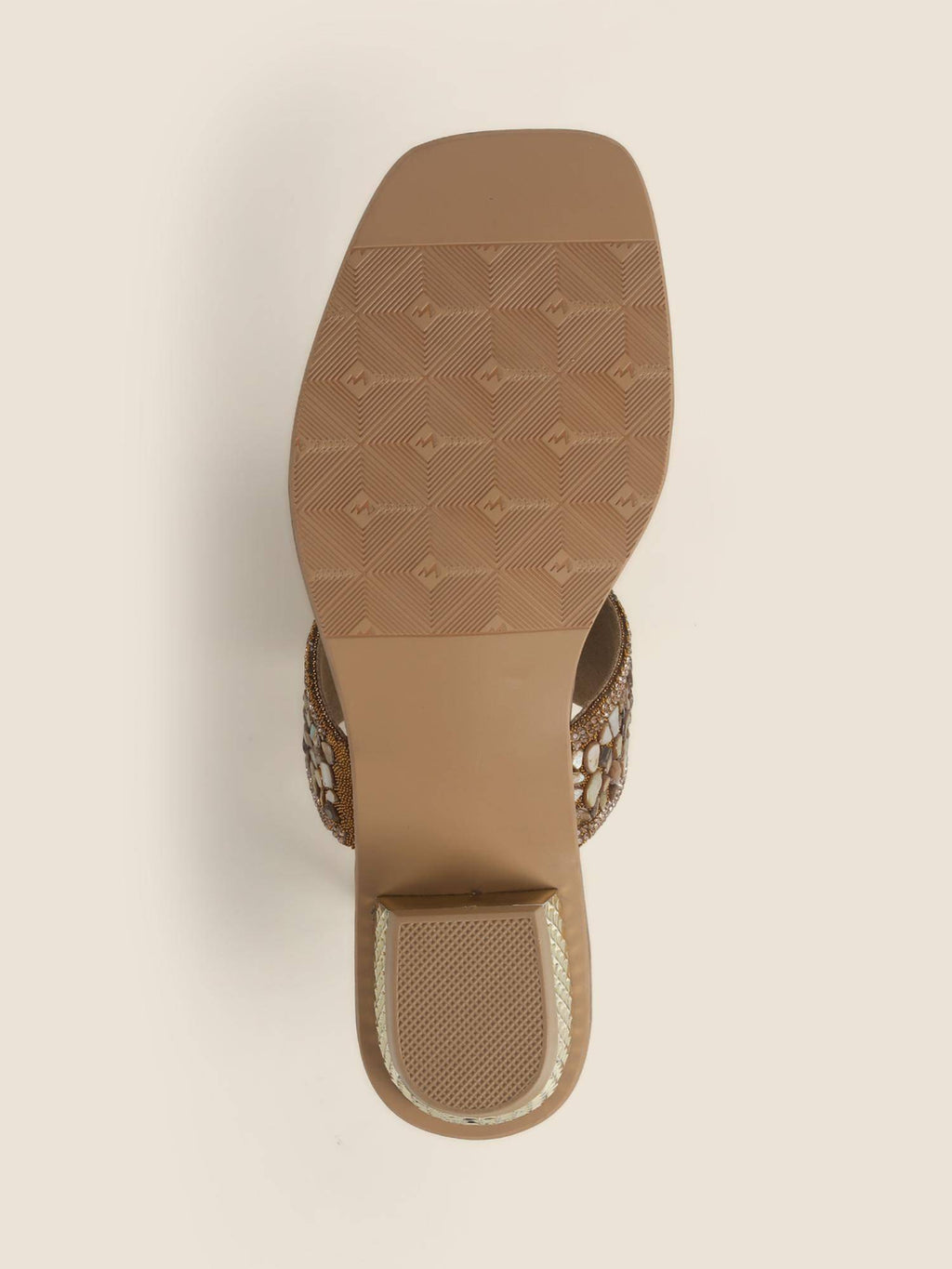 Beige Synthetic Party Sandals Heels | H78 - view 3