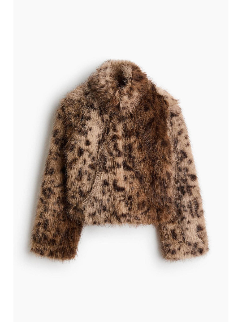 Women Brown Fluffy Funnel-Collar Jacket | JC78 - view 1