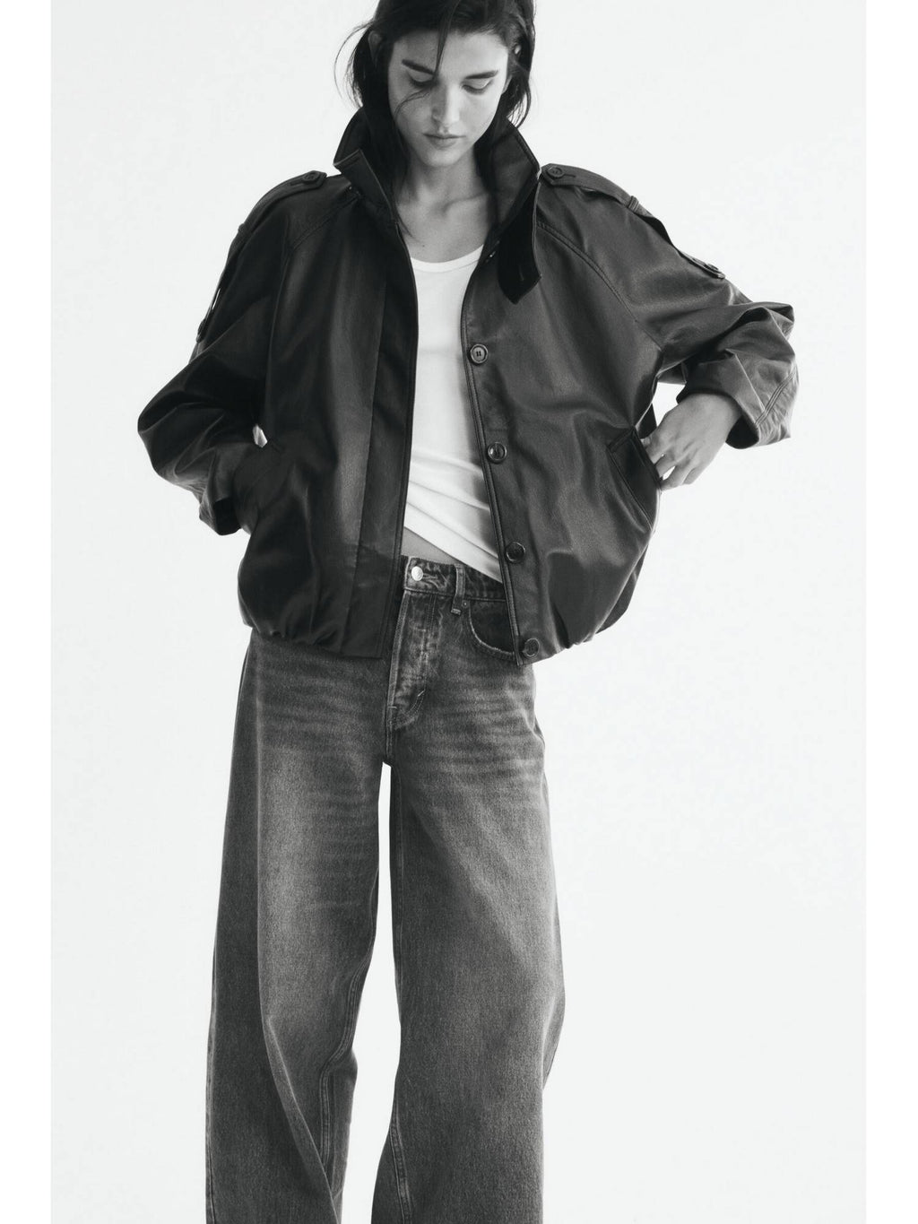 Women Black Oversized Coated Jacket | JC78 - view 3