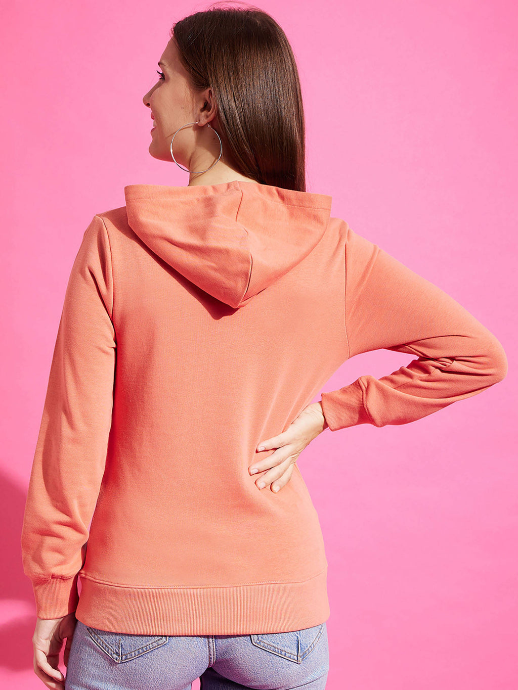 Womens Solid Hooded Sweatshirt | HD56 - view 5