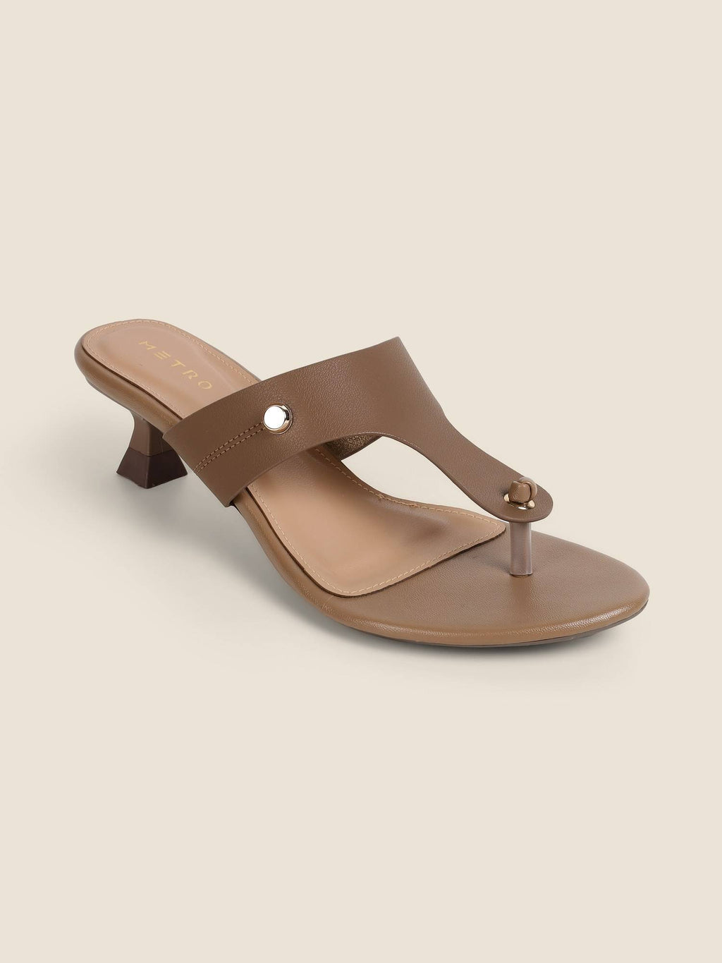 Women Beige Kitten Heels | H78 - view 2