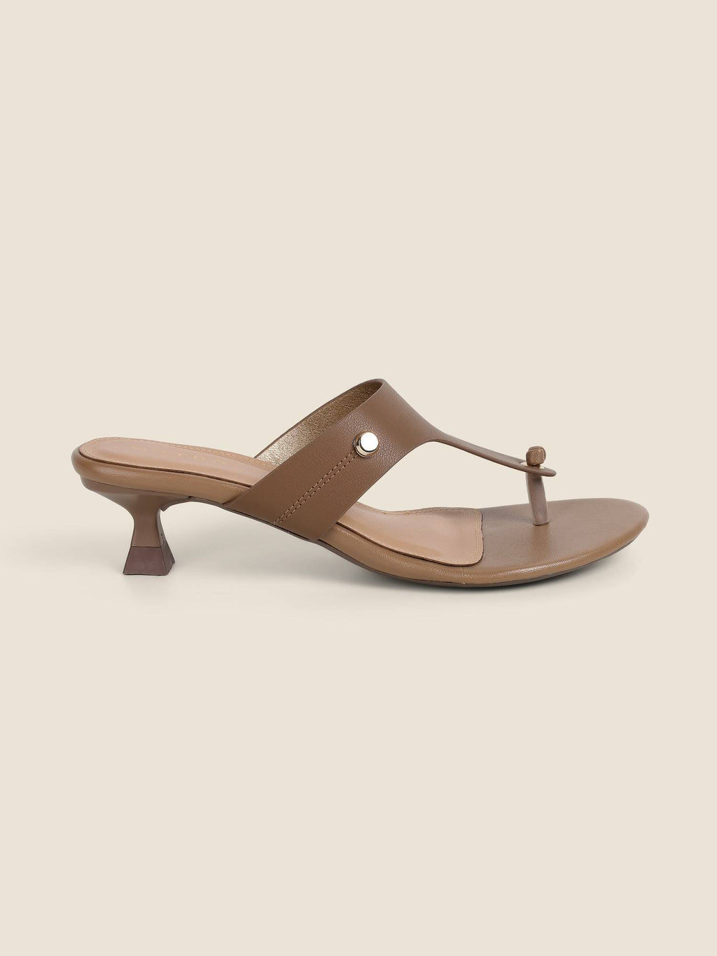 Women Beige Kitten Heels | H78 - view 3
