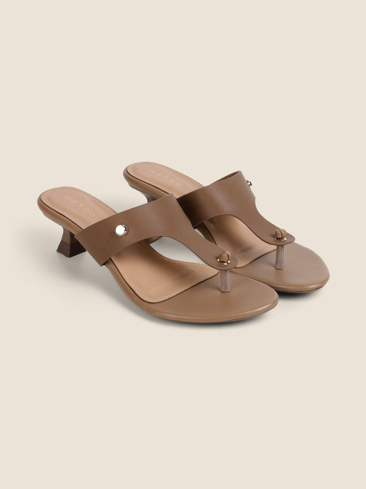 Women Beige Kitten Heels | H78 - view 7