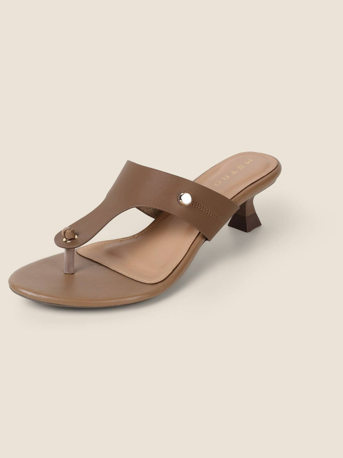 Women Beige Kitten Heels | H78 - view 8