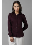 Women Purple Solid Long Sleeves Shirt | S67 - view 1